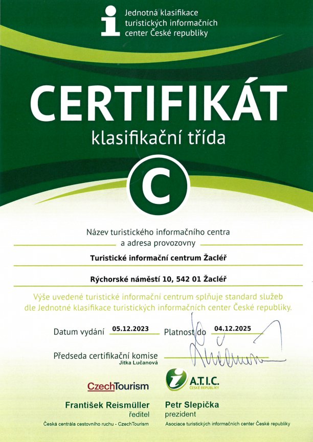 Certifikát ATIC 2024